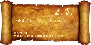 Lukács Vaszilia névjegykártya